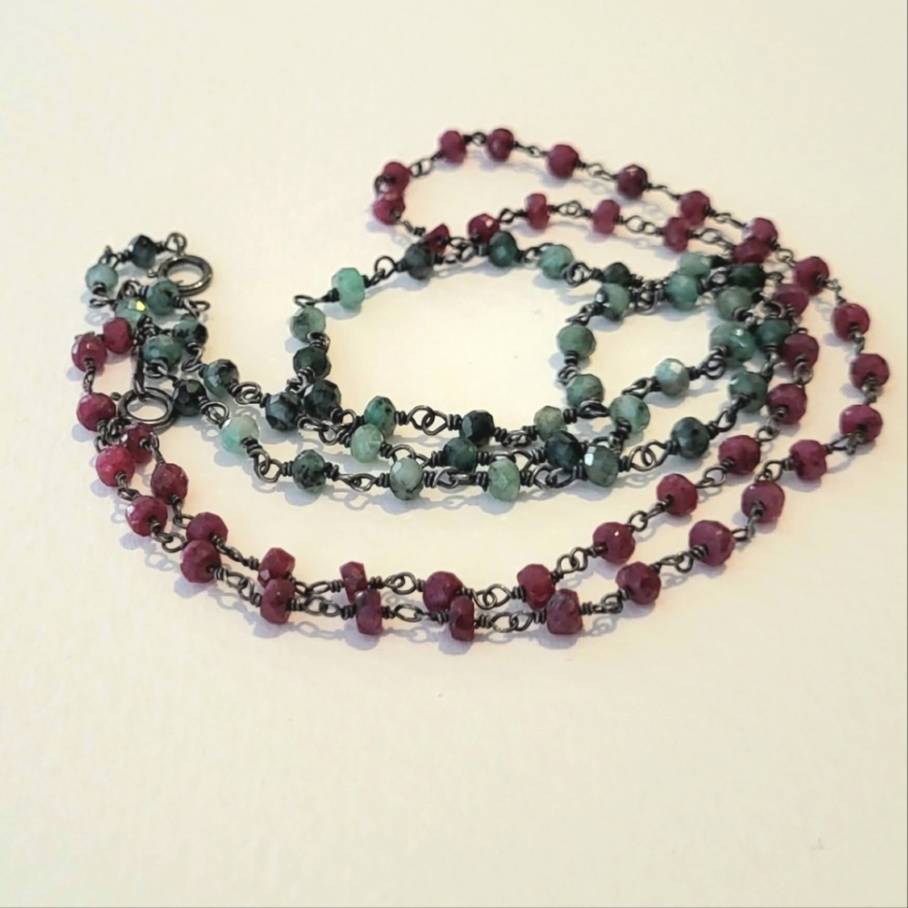 wire wrapped ruby necklace - Picture 4 of 4